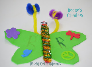 butterfly craft made by child