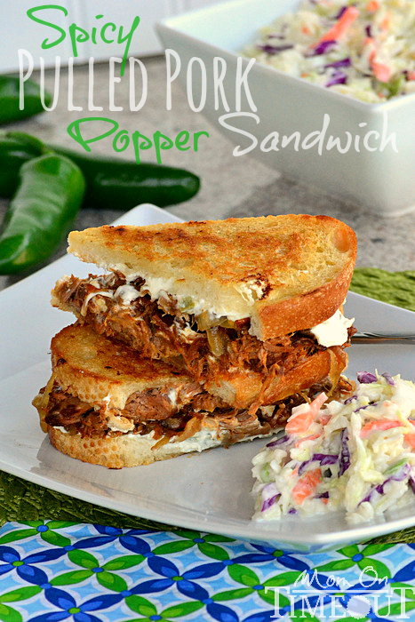 Spicy Pulled Pork Popper Sandwich Recipe - Mom On Timeout