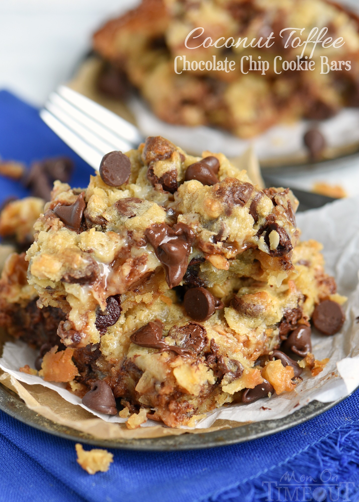 Coconut Toffee Chocolate Chip Cookie Bars Titled 