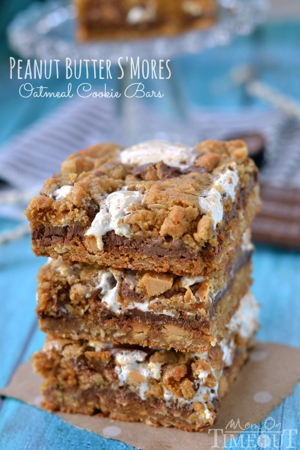 Reeses Peanut Butter Smores Oatmeal Cookie Bars  Mom On Timeout