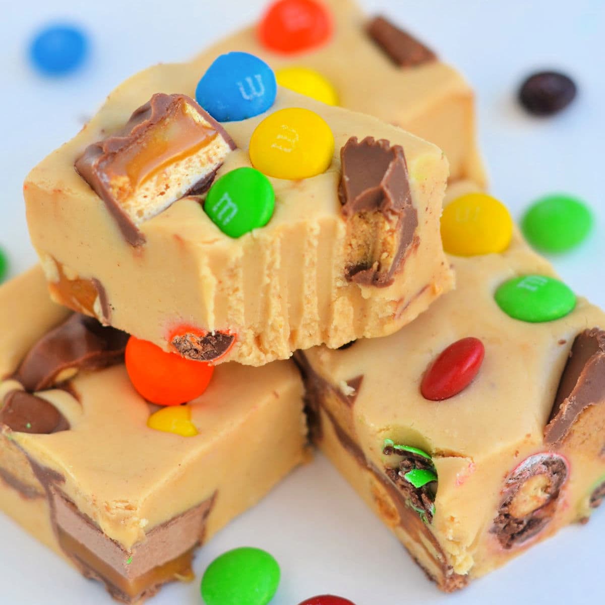 Outrageous Peanut Butter Fudge with M&Ms - Mom On Timeout