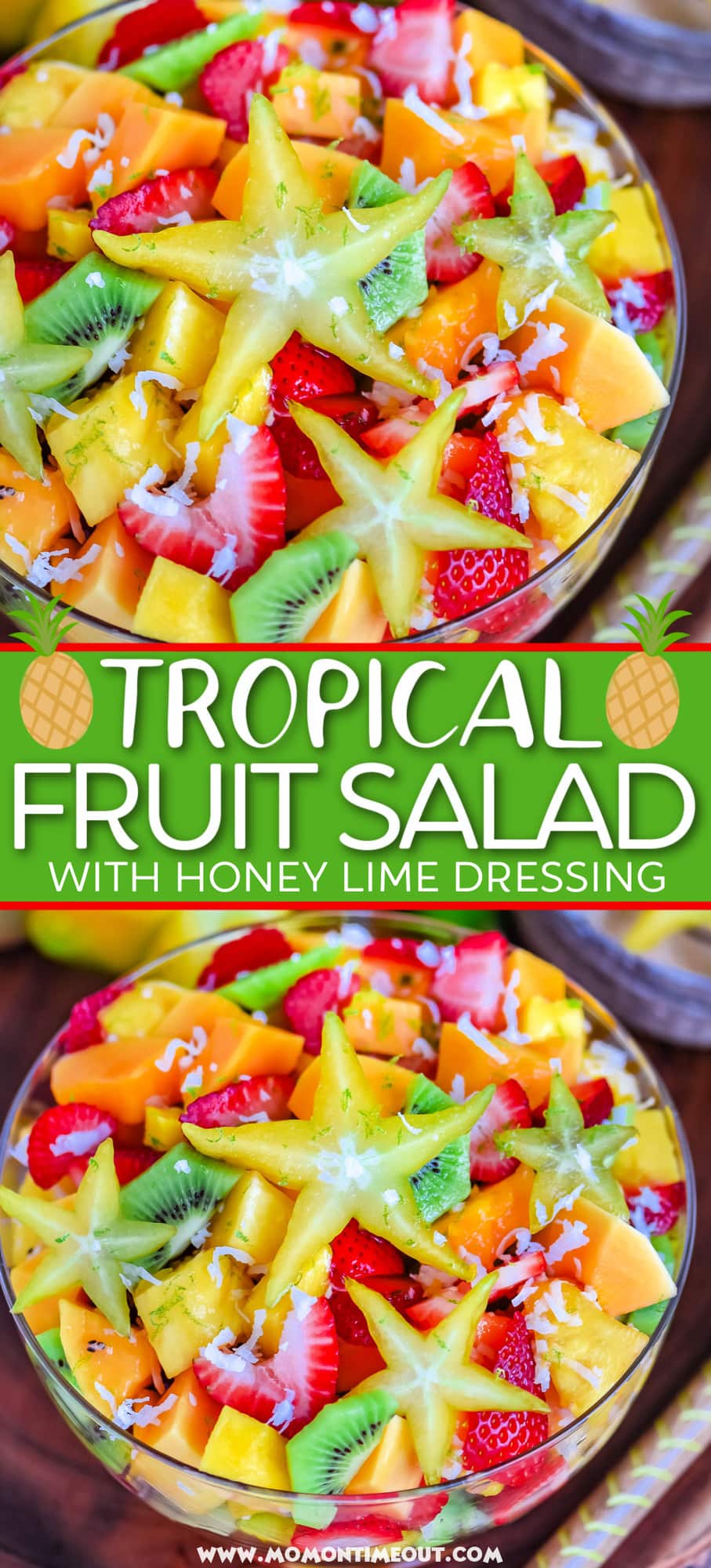 Tropical Fruit Salad with Honey Lime Dressing - Mom On Timeout