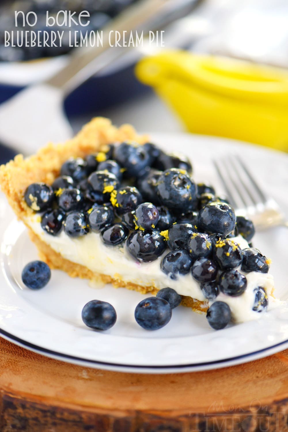 No Bake Blueberry Lemon Cream Pie - Mom On Timeout