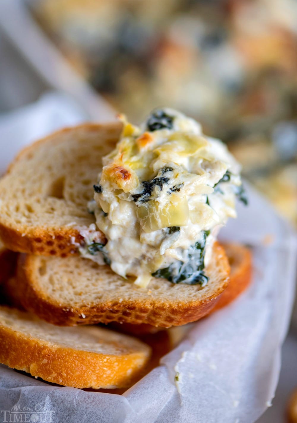 Spinach Artichoke Dip With Roasted Garlic Mom On Timeout
