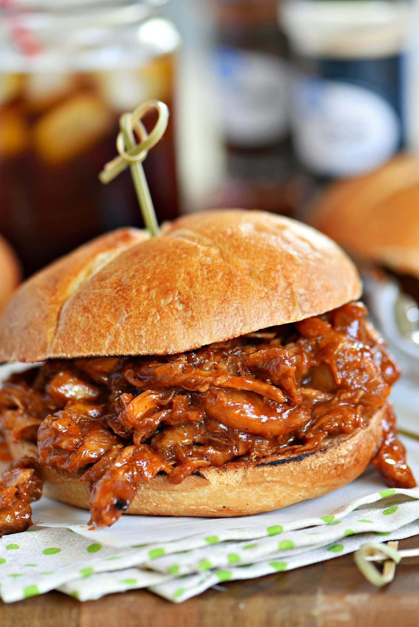 Pulled Chicken Sandwiches With Root Beer BBQ Sauce Mom On Timeout