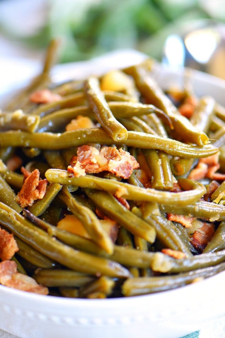 Slow Cooker Green Beans with Bacon - Mom On Timeout