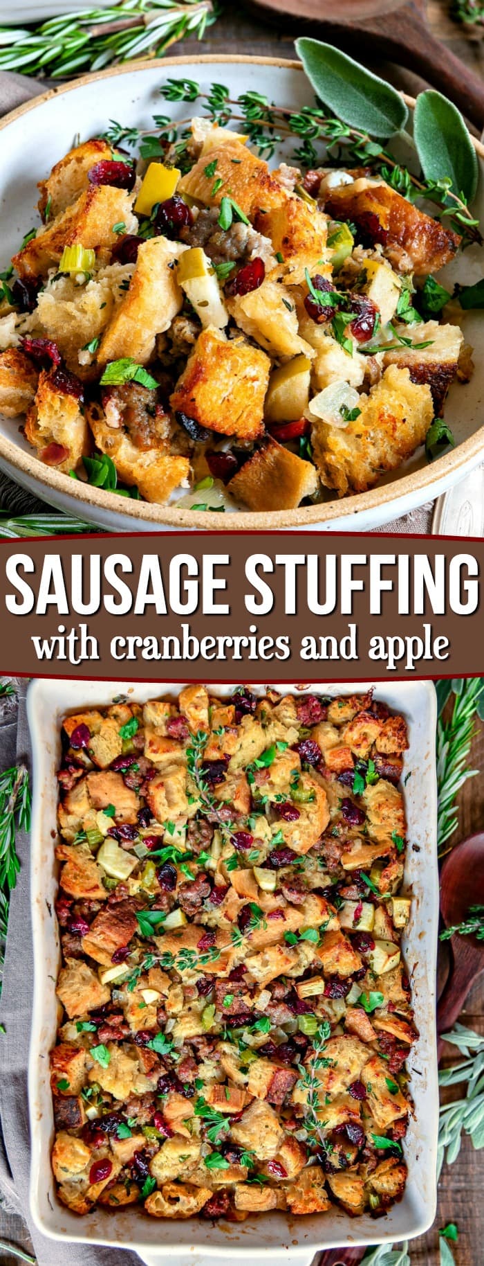 Sausage Stuffing Recipe with Cranberries and Apples - Mom On Timeout