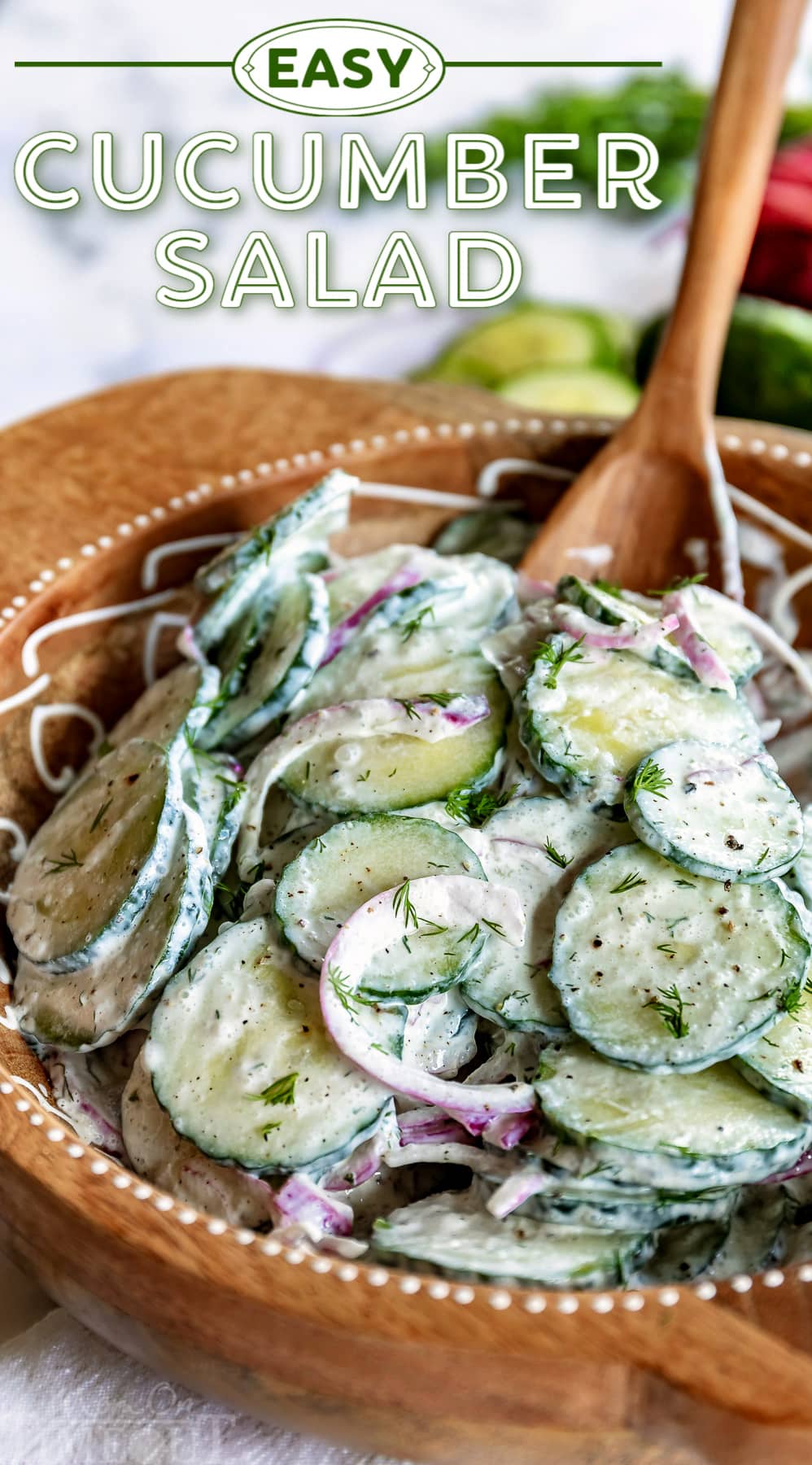 Creamy Cucumber Salad - 5 minutes to make! | Mom On Timeout