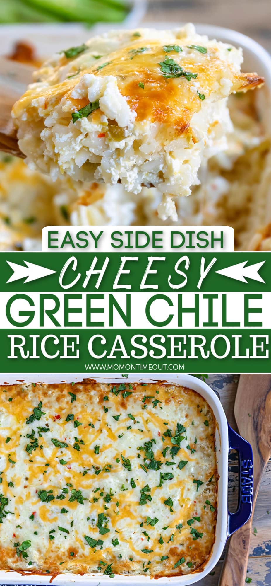 Cheesy Green Chile Rice Casserole - Just 4 Ingredients! - Mom On Timeout