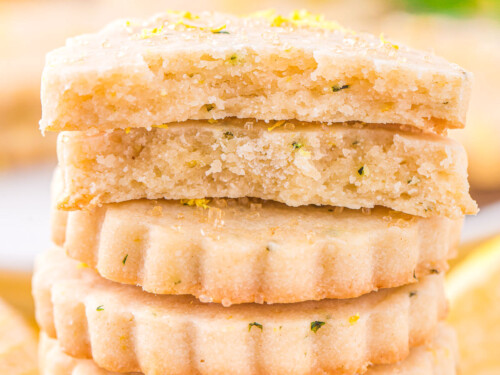 Lemon Basil Shortbread Cookies