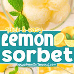 Pinterest pin for Lemon Sorbet recipe.